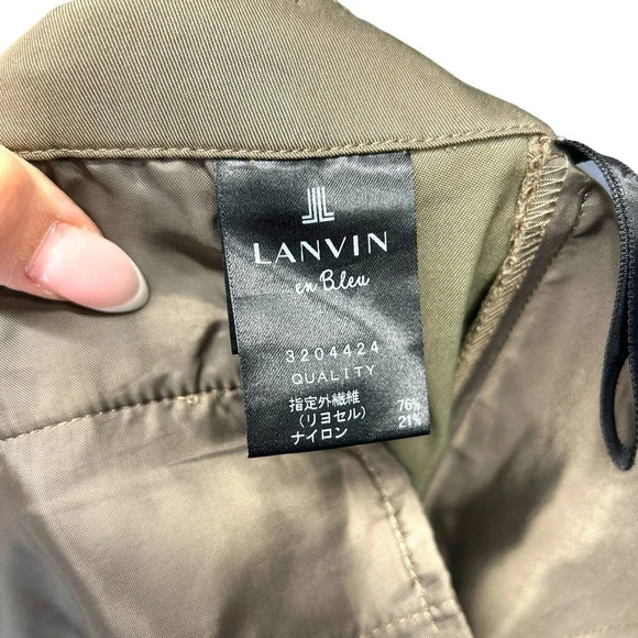 Lanvin en Bleu Tan Brown Pleated Cropped Trousers Size 38 / US‎ 8 - Picture 8 of 10